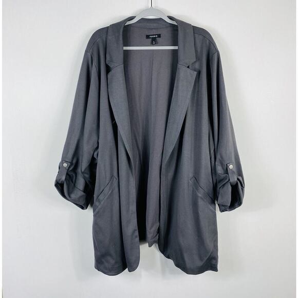 Torrid Plus Size 6X Knit Jersey Blazer Gray Business Work Career - Picture 1 of 6